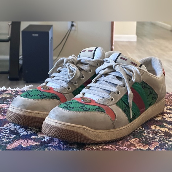 Gucci GG Men’s Screener Fashion Sneakers Size IT 12 US 12.5 - Picture 1 of 16